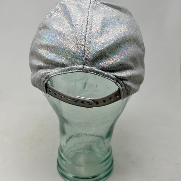 Place Hat OS Silver Holographic Heart Confetti Adjustable Snap Back Trucker - Picture 3 of 8